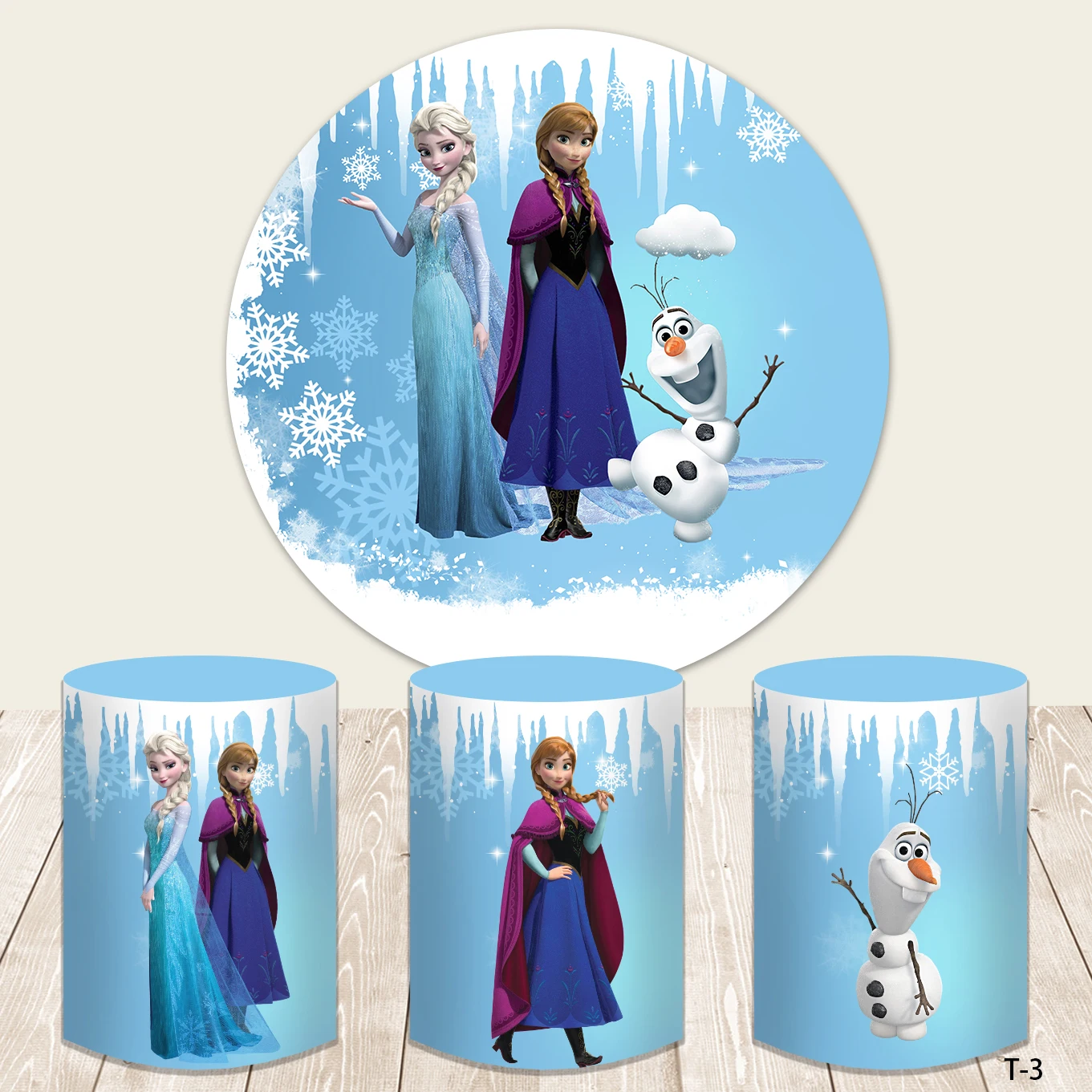 Customized Round Shape Wall Backdrop Disney Frozen Party Background Kids Birthday Baby Shower Cloth Photozone Photography Studio