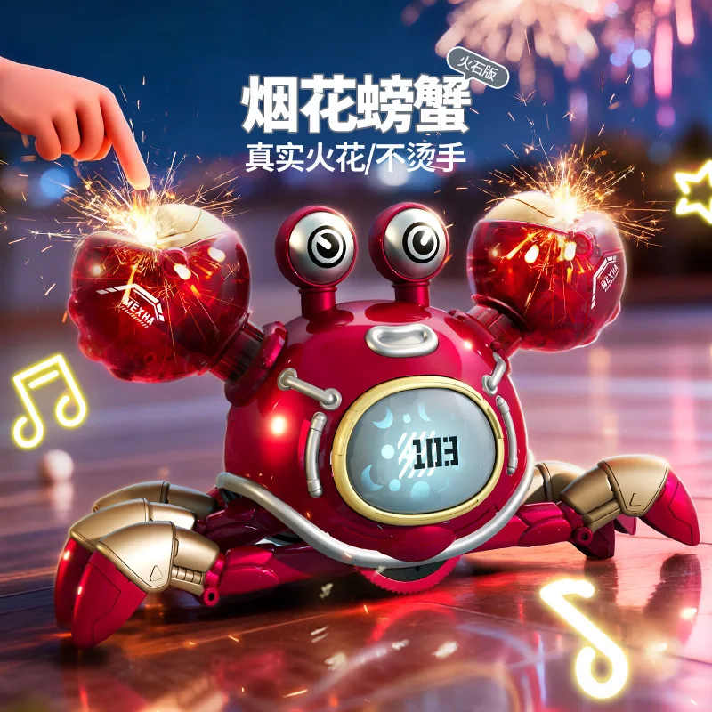 

Интерактивная игрушка-краб на радиоуправлении с эффектом искр, безопасная, для детей и домашних животных, развивает моторику и мышление