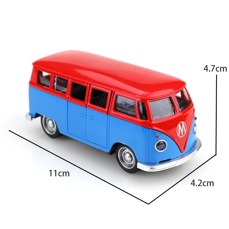Modelo de autobús de aleación 1:38, juguetes para niños, Mini modelo de autobús de viaje urbano de Metal de 11cm, modelo de coche fundido a presión, regalos de colección (bolsa)