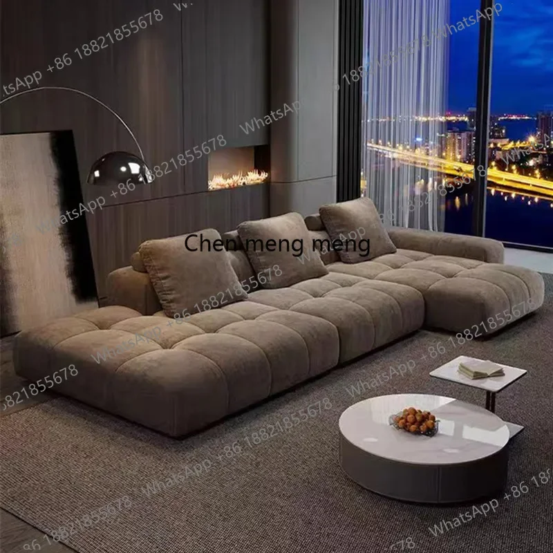 

Hot sales Luxury Nordic fabric sofa retro cream wind straight row corner size apartment living room module sofa combination Mod