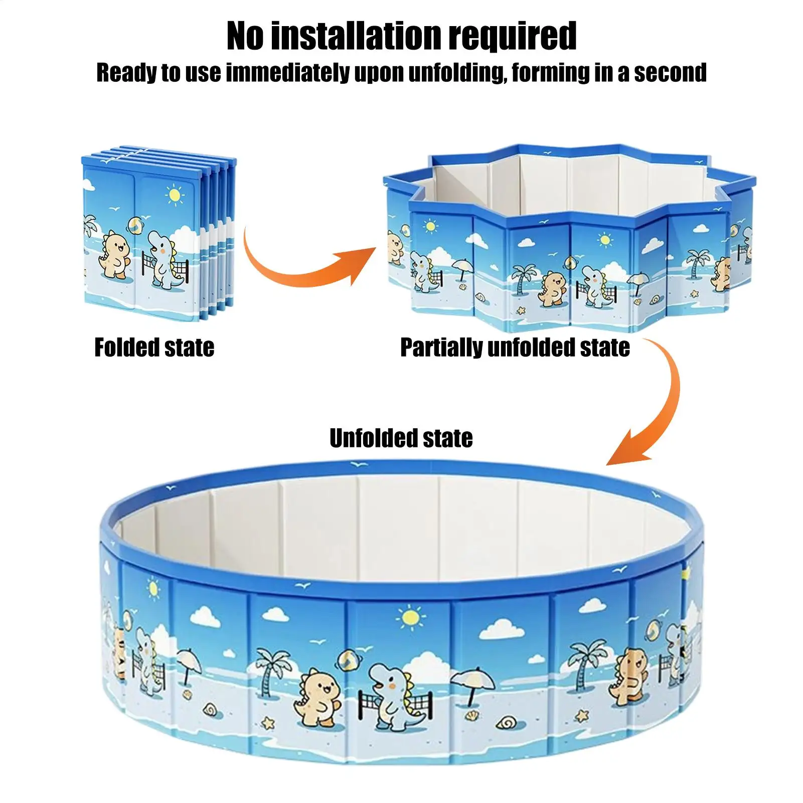 Piscina plegable antideslizante de 90/120/160cm con manguera de drenaje, piscina plegable para exteriores, bañera antideslizante para niños, piscina de agua para niños