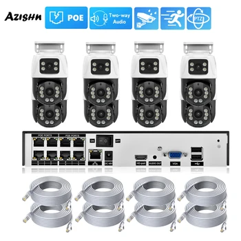 XMEYE H.265 8CH 4CH 6MP POE NVR Kit Sicherheitskamerasystem Dual Lens PTZ 2-Wege-Audio IP-Kamera Outdoor-Videoüberwachungsset