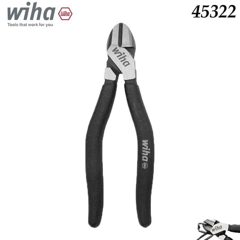 Alicate de Corte Diagonal Wiha 45322 6 1/2" de Alta Alavancagem para Eletricistas