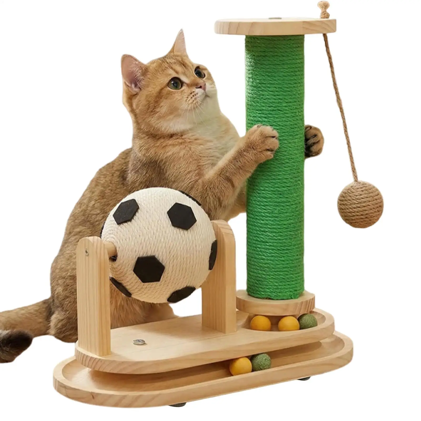 

Cat Scratching Post Soccer-themed Rolling Ball Toy With Wide Base Cat Scratcher For Indoor Outdoor Couch Sofa Corner Floor
