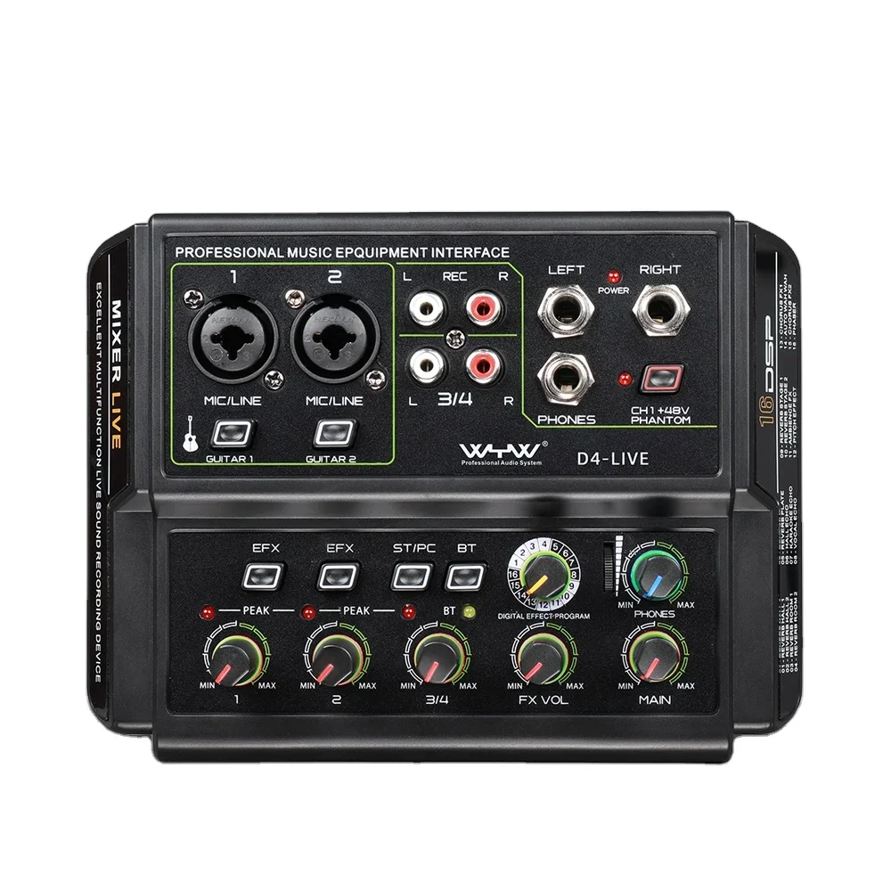 4 channels multifunction professional studio sound card audio interface