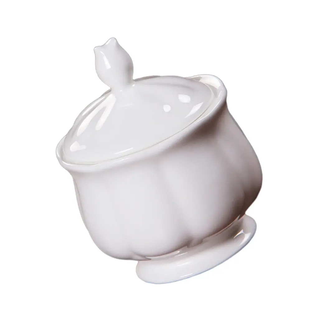 1 unidad de azucarera de cerámica blanca elegante para azúcar en cubos, ideal para té de la tarde, estación de café, recipiente para almacenamiento de alimentos, dulces, sal y especias