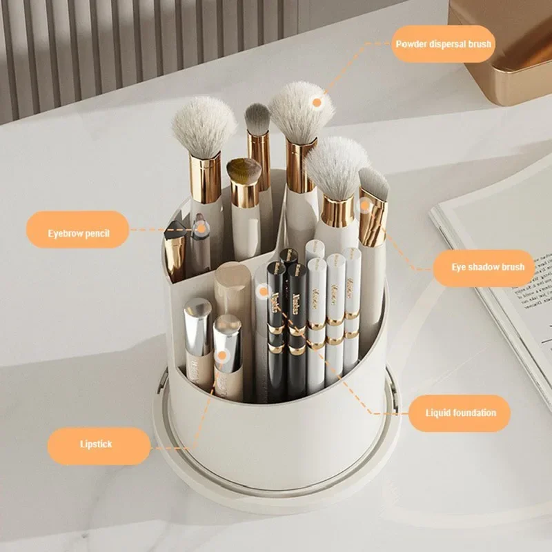 360° Rotating Makeup Organizer Transparent Makeup Brush Cosmetic Holder Luxury Cosmetic Organizer Eye Shadow Storage Vanity Box