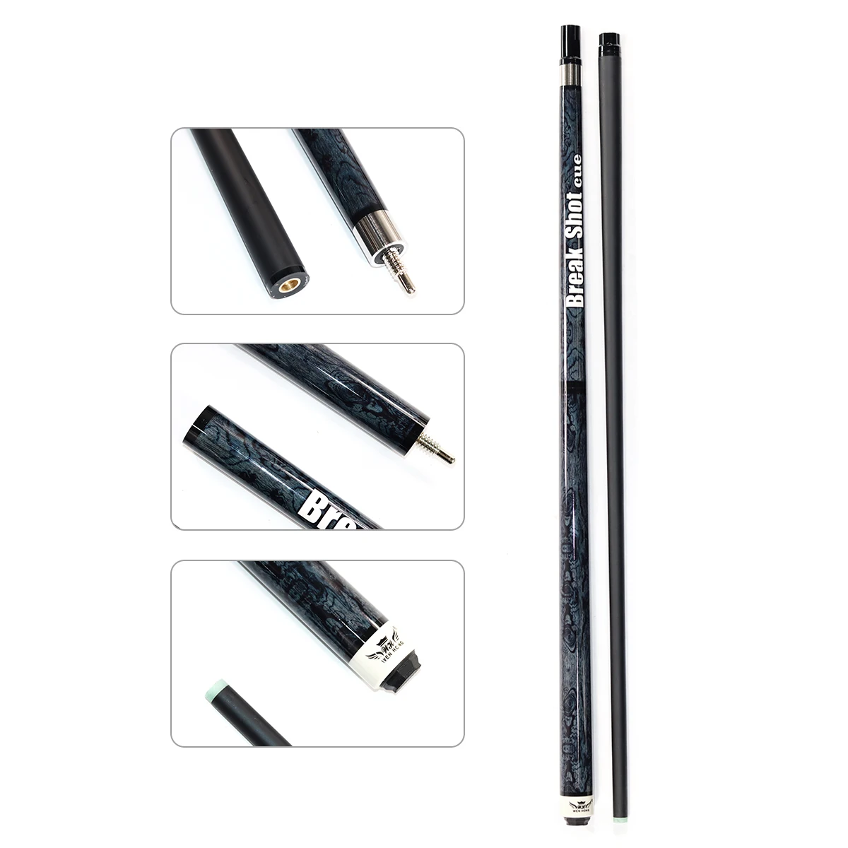 Black Carbon Shaft 3-PC Jump Break Cue Smooth Grip 58 Inch Length 3 Colors for Selection Break Jump Cue - Image 6