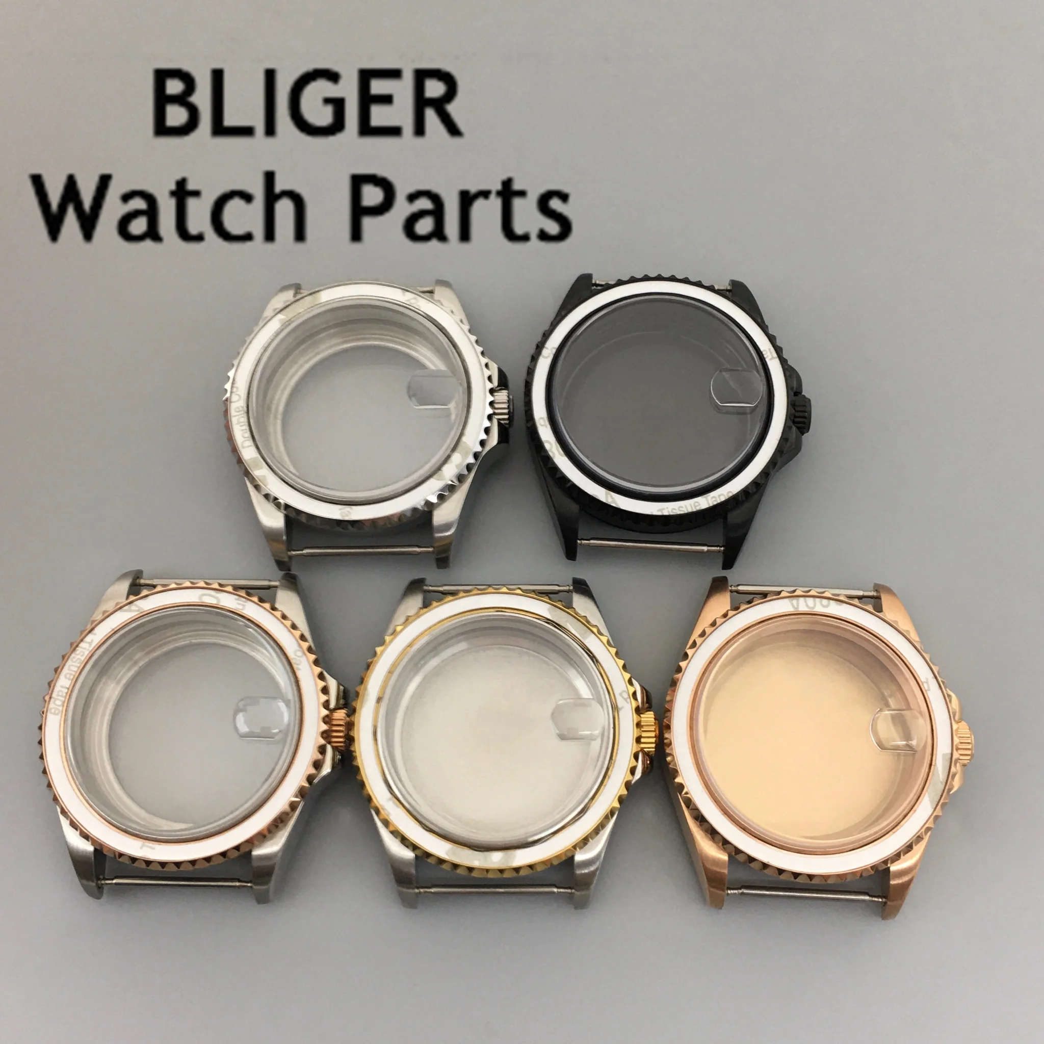 

BLIGER 38mm/40mm sapphire glass date window watch case fit NH35 NH36 movement