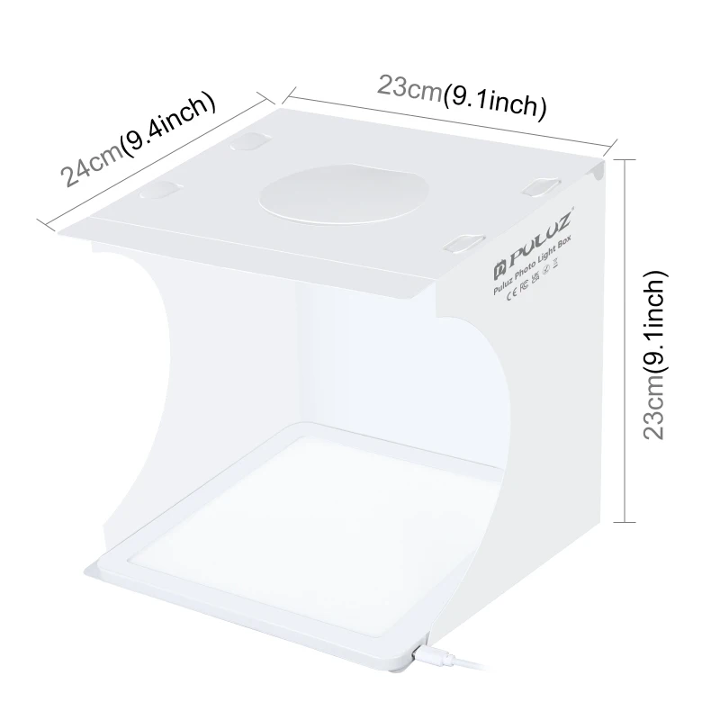 20cm Photo Studio Kit Shadowless Light + Dual LED Studio Shooting Tent Box +6 Colors Backdrops, 20cm x 20cm Effective Area