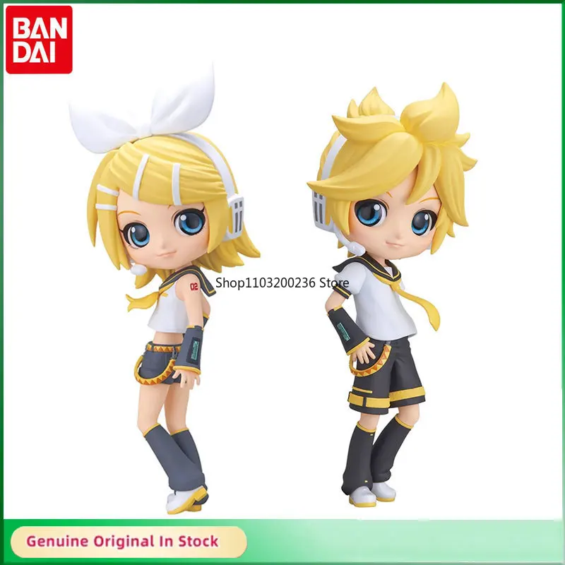 bandai-original-vocaloid-kagamine-len-kagamine-rin-q-posket-anime-action-figure-hobbies-collectibles-model-toys