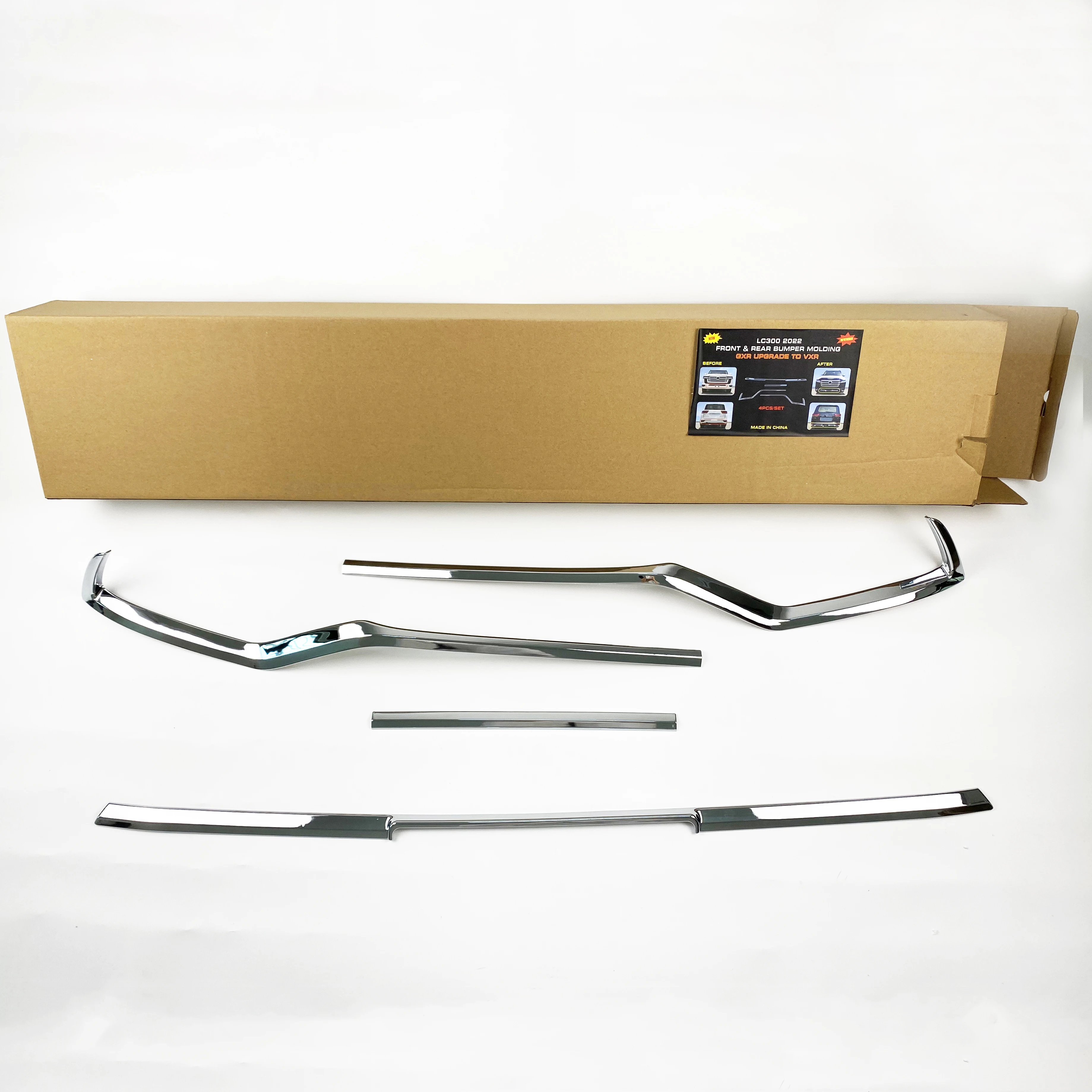 Exterior Accessories chro me Front Rear Bumper Guard Styling Trim Covers  for to yo ta Land Cruiser 300  LC300 2022