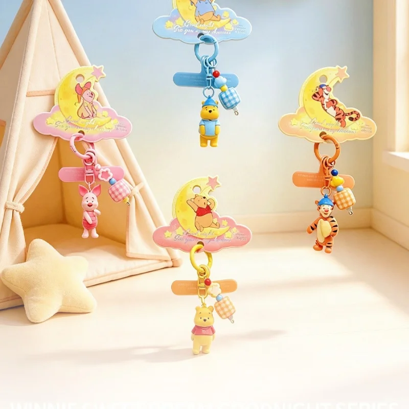 Original Disney Winnie the Pooh Sweet Dream Goodnight Serie Mini-Schlüsselanhänger & Handy-Charm, Niedlicher, beruhigender Handyriemen als Geschenk