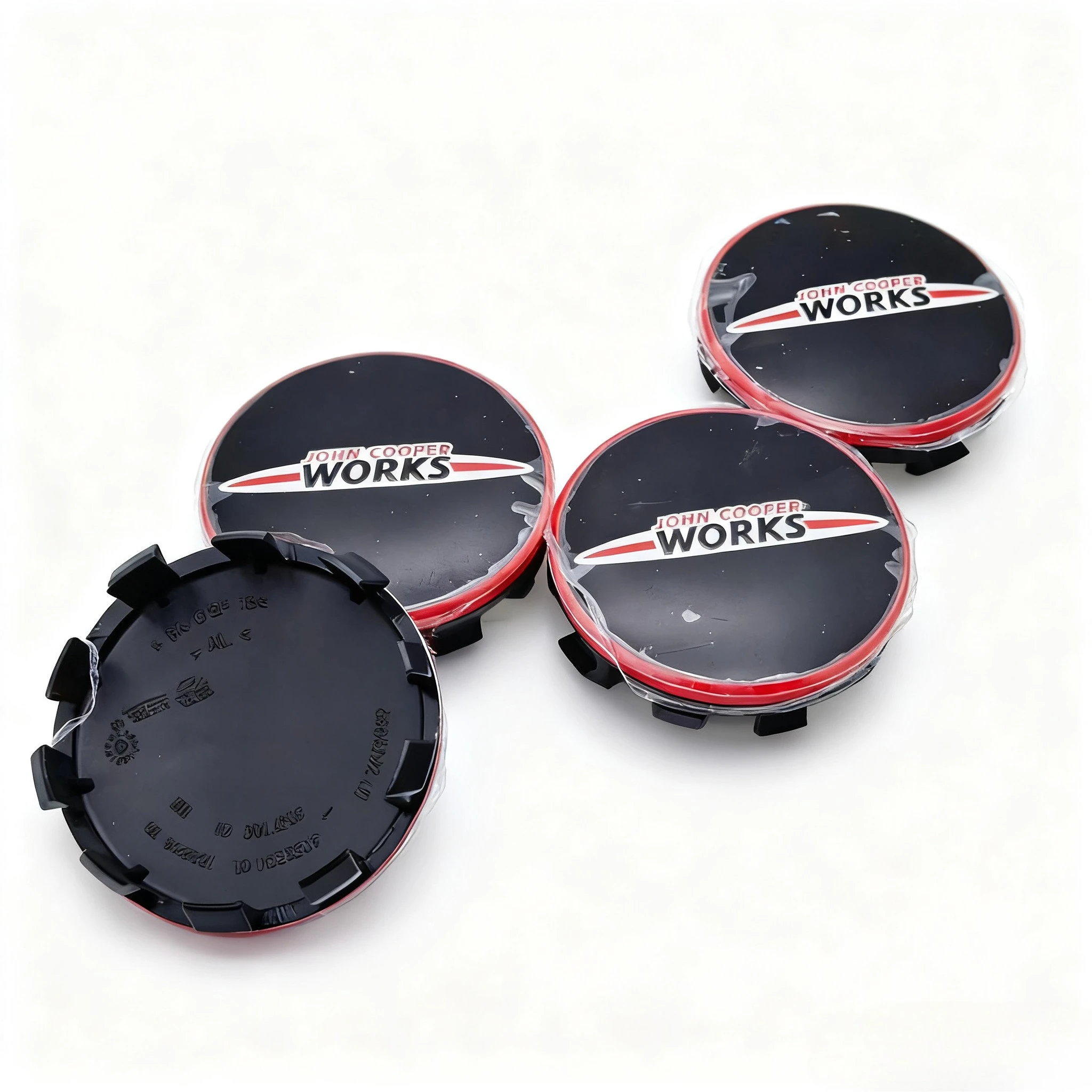 4 pçs john cooper funciona logotipo emblema tampas centrais da roda do carro 56mm 53mm rodas hub cap jcw emblema aro calotas capa acessórios do carro