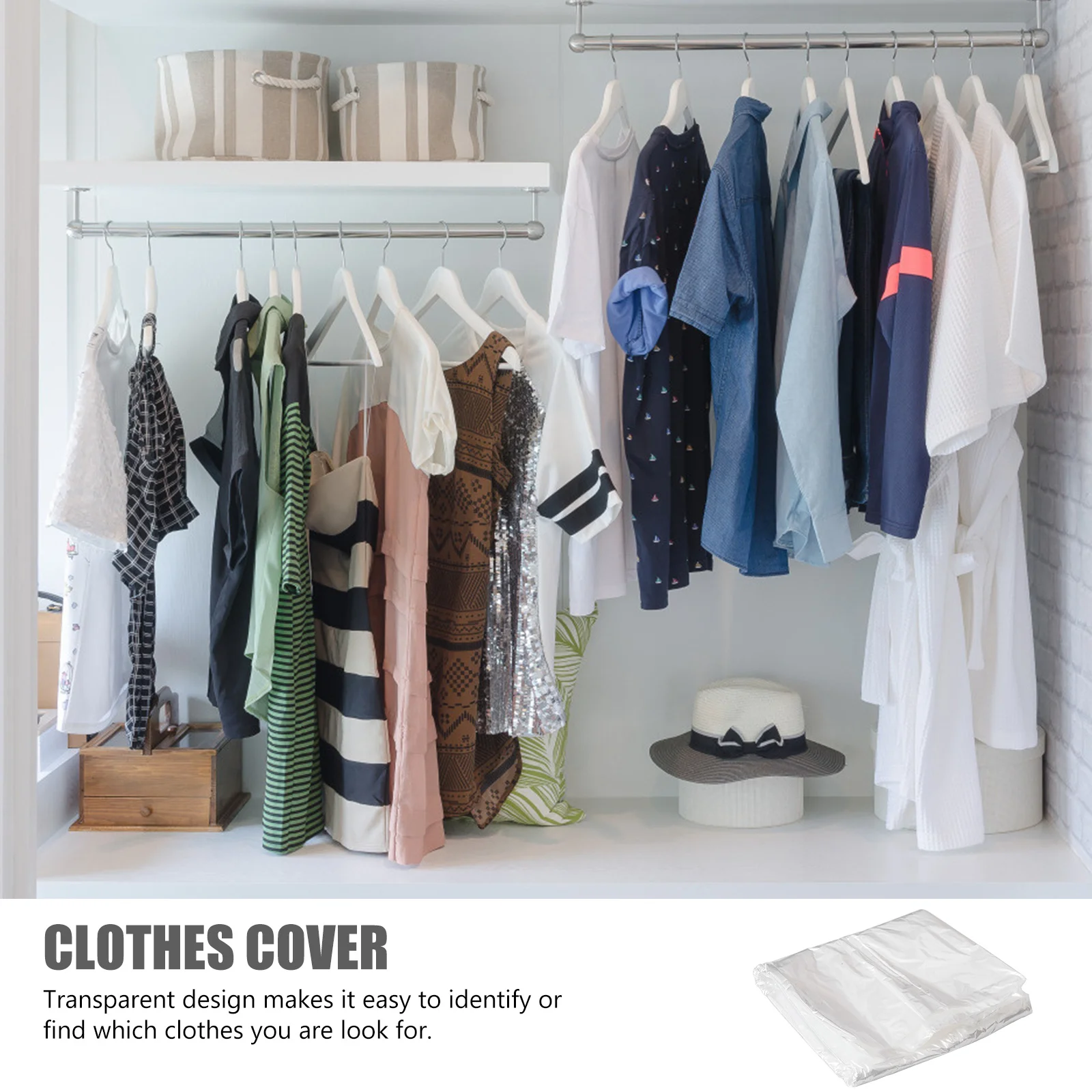 

30pcs 60X110Cm Dust Cover For Clothes Clear Plastic Garment Bag Transparent Storage Protector Suit Cover Wardrobe Closet