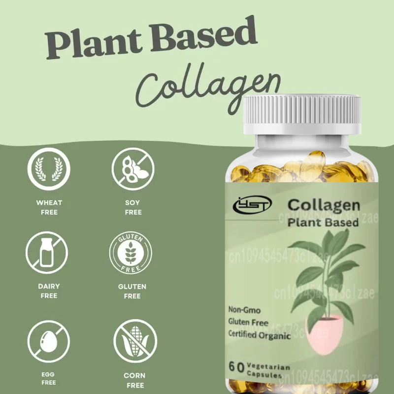 Plant-Based Collagen 500mg Skin, Hair and Nails Supplement | 60 Capsules