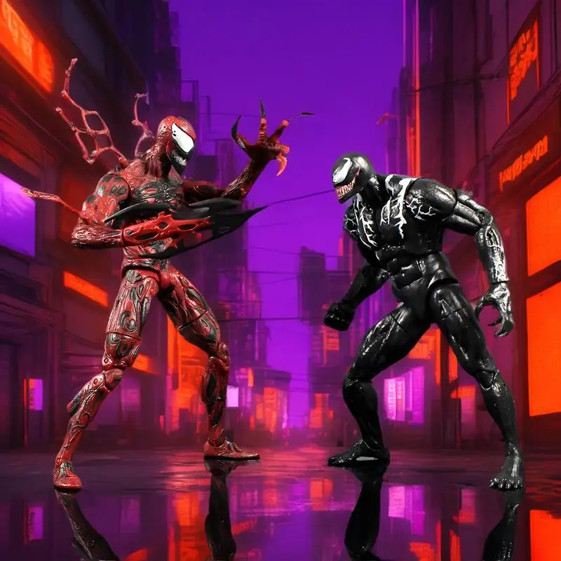 

In Stock SHF Venom Carnage Action Figure Joint Movable Toys Venom Legends Change Face Statue Model Doll Collectible Toys