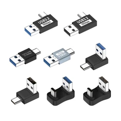 USB 3.1 To Type-C OTG Adapter 90/180 Degree Elbow Fast Charging Charger Converter U Shape USB Male To USB C Male Data Adapter