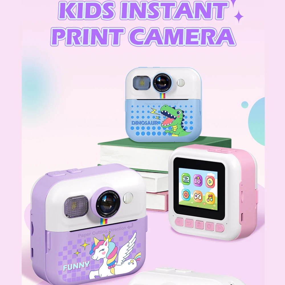 Fotocamera digitale per bambini per la fotografia foto con stampa istantanea fotocamera per bambini Mini stampante termica Video giocattoli