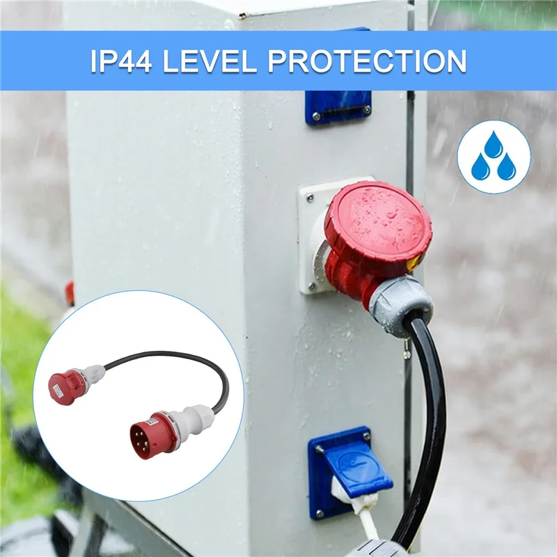 

ABSS-2X 5Pin Adapter Plug 32A To 16A Coupling Socket [3-Phase,400V] Hose Cable High Current Adapter ,Protection Class IP44