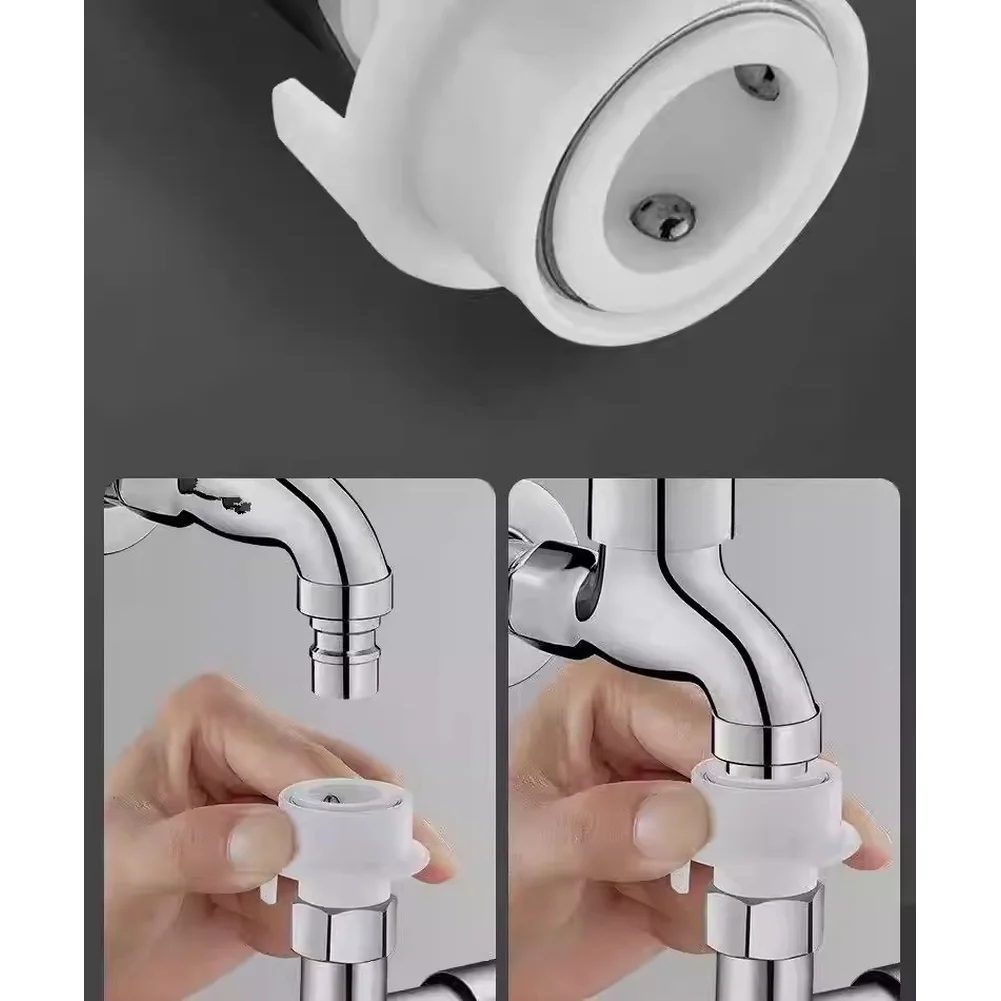 360 Degree Rotatable Nut Faucet Splitter Stainless Steel 1 Inlet 2 Outlet with 46 Interfaces for Multiple Water Devices