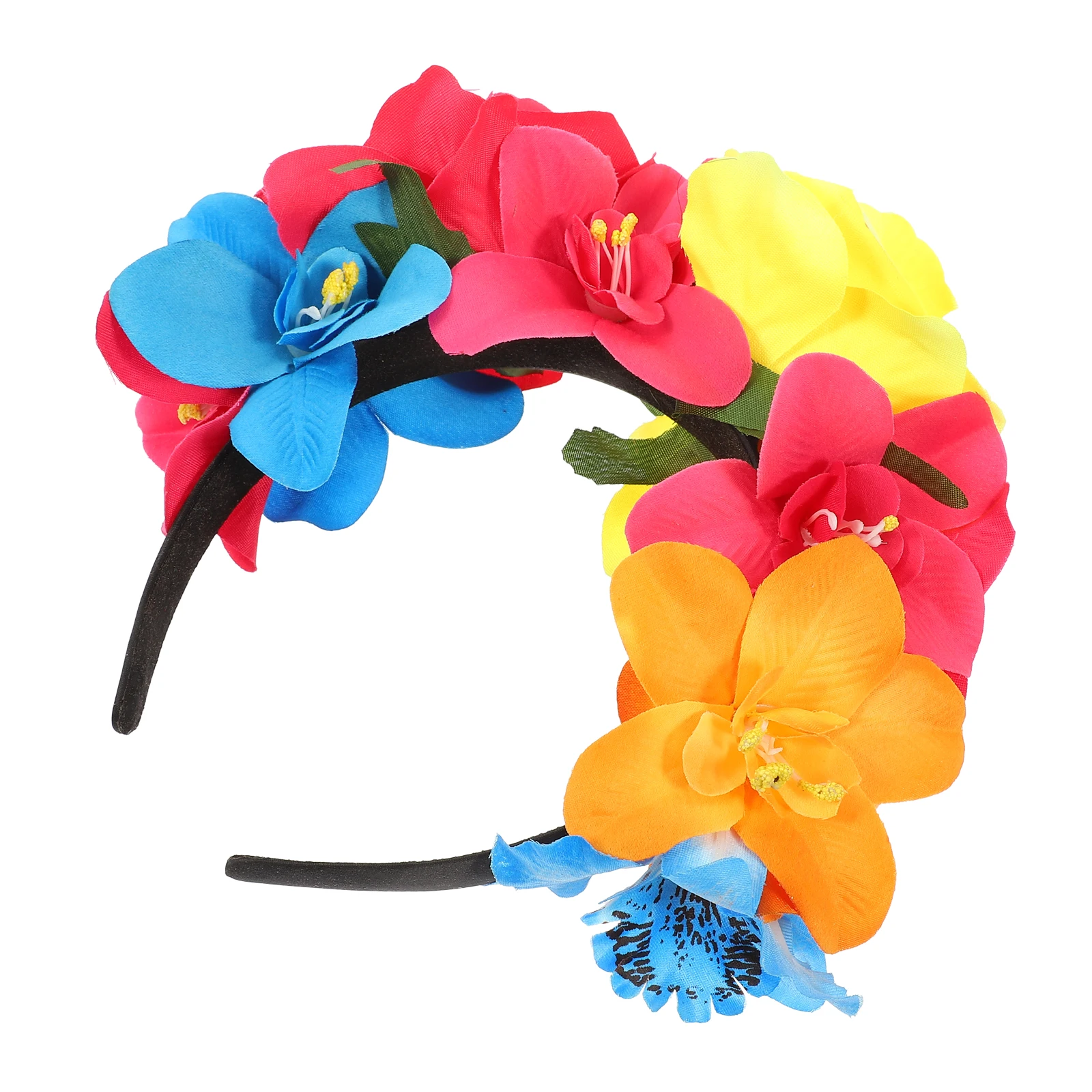 

Rose Headb Polyester Flower Party Headdress Performance Cosplay Hair Wreath Halloween Wedding Accessories Floral Crown Women