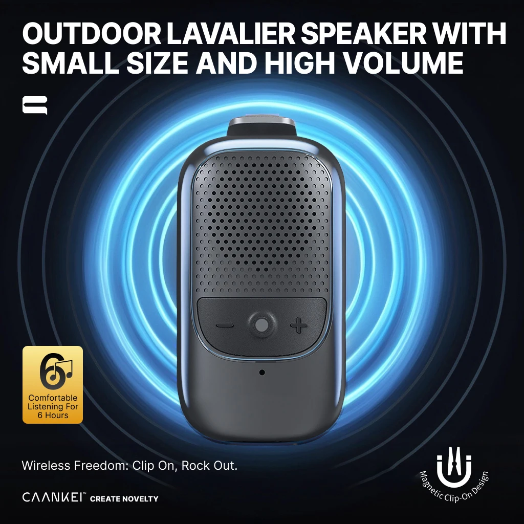 Portable Bluetooth Speaker Wearable Clip-On IPX6 Waterproof Sports Speakers Mini Sound Box For Music/Call Microphone Speaker
