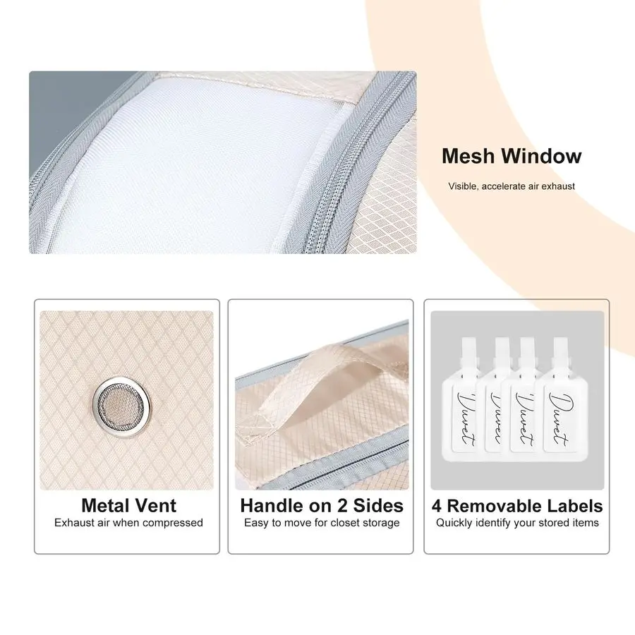 Storage Bag Large Capacity Bedding Storage Bags Ultra Space Saving Self Compression Organizer, Washable Compression Bags for Sto