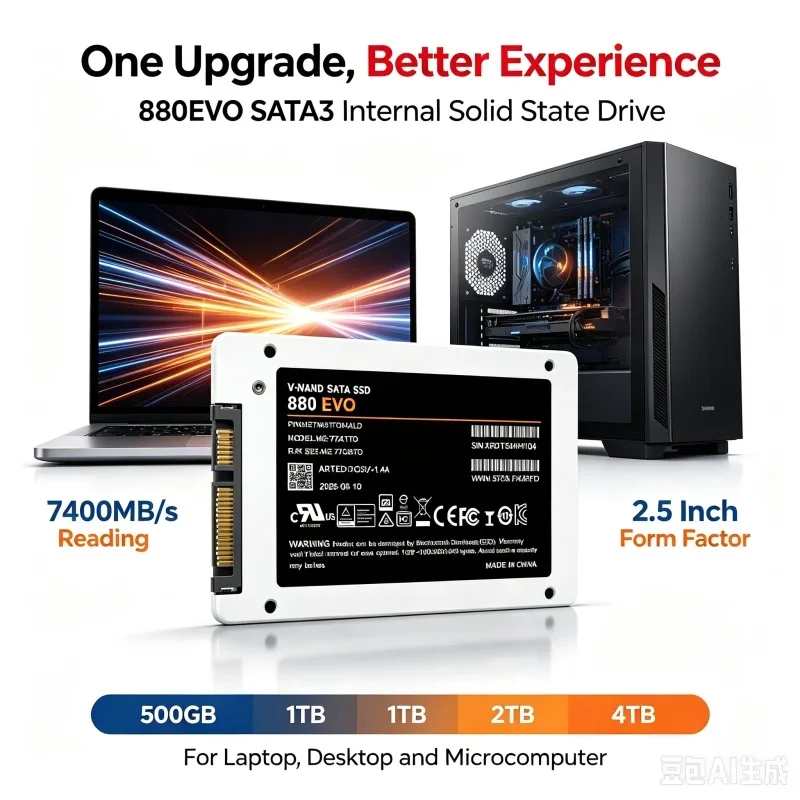13-Color SATA3 2.5 Inch Internal SSD High Speed Solid State Drive 1TB 2TB 4TB for Laptop Desktop Mini PC