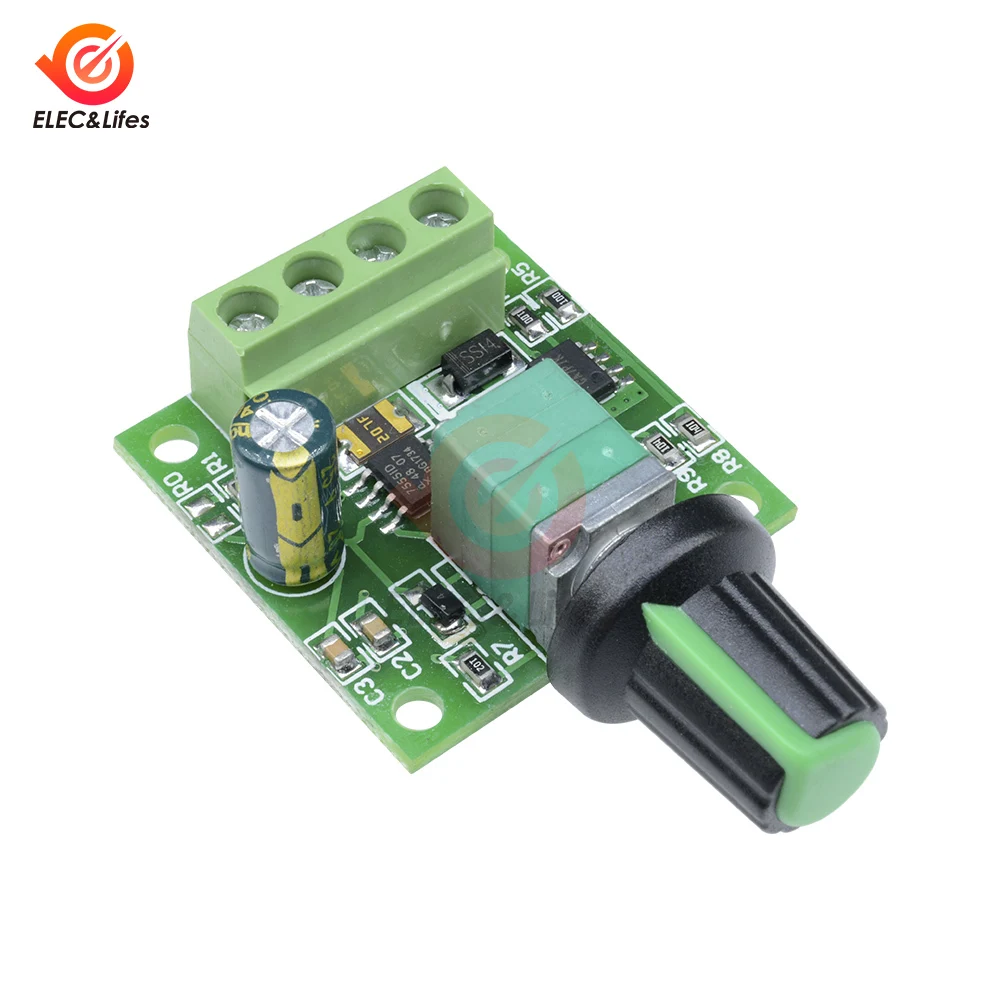 DC Motor 1.8V 3V 5V 6V 12V 2A PWM Adjustable Speed Controller Potentiometer Knob Switch Kit Control Governor