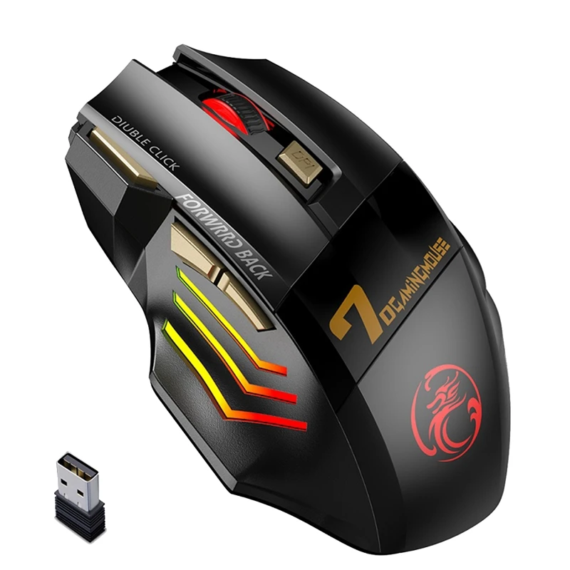 

Wireless Gamer Mouse For Computer 2.4G RGB Rechargeable Gaming Mouse Bluetooth USB Mouse Silent Ergonomic Mice