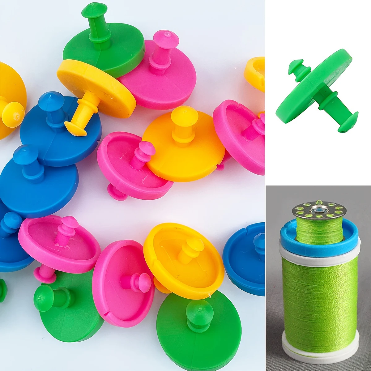 

12Pcs Sewing Bobbin Protector Portable Storage Spool Huggers Top Bobbin Clips Helps Keep Thread Organizer Embroidery Accessories