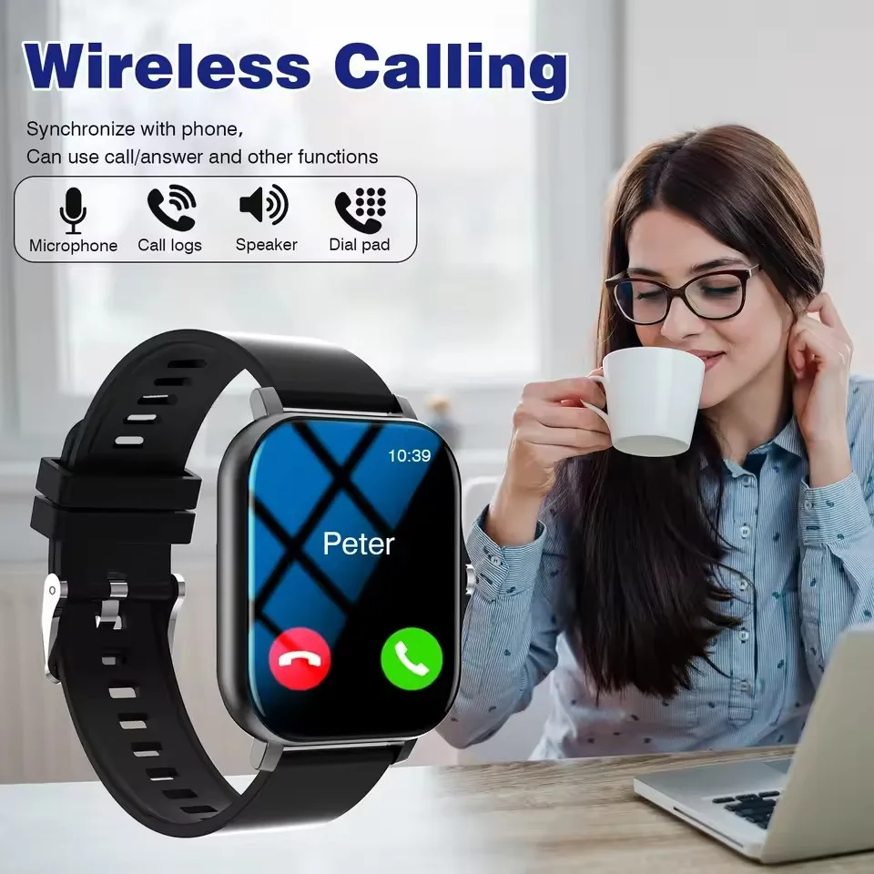 2025 New Sports Smart Watch 1.83''HD Screen Wireless Call Message Reminder Heart Rate Music Waterproof Smartwatch For Men Women