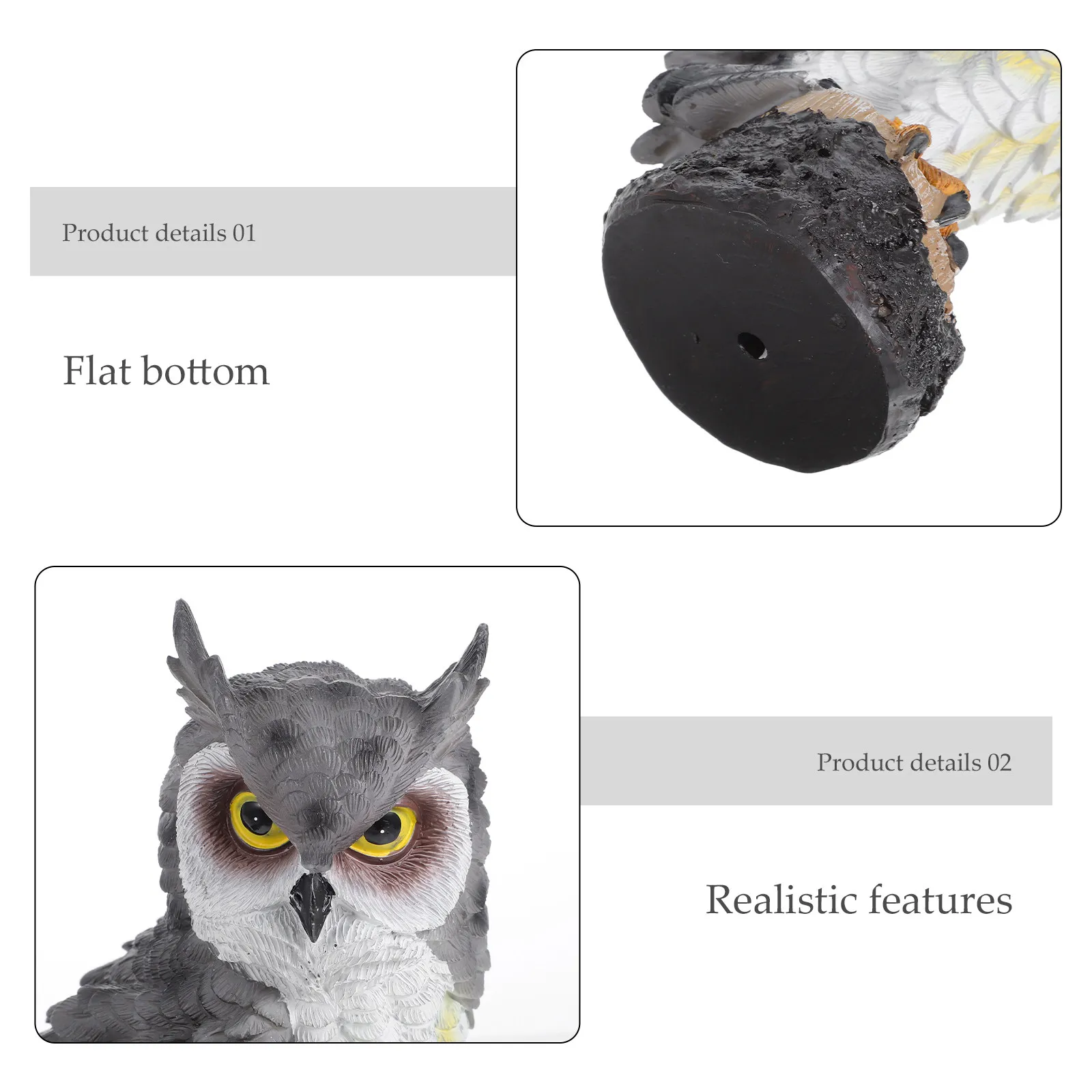 Estatua de Búho de Resina Realista, Impermeable, Decoración para Jardín, Patio, Terraza, Escultura de Búho Duradera, Adorno de Jardín de Resina