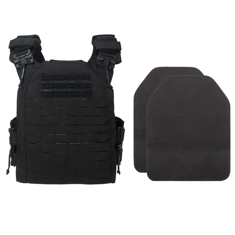 

Tactical Vest Quick-Release 1000D Nylon Laser-Cut MOLLE System with 25x30cm Plate Pockets for Outdoor, Airsoft & Survival