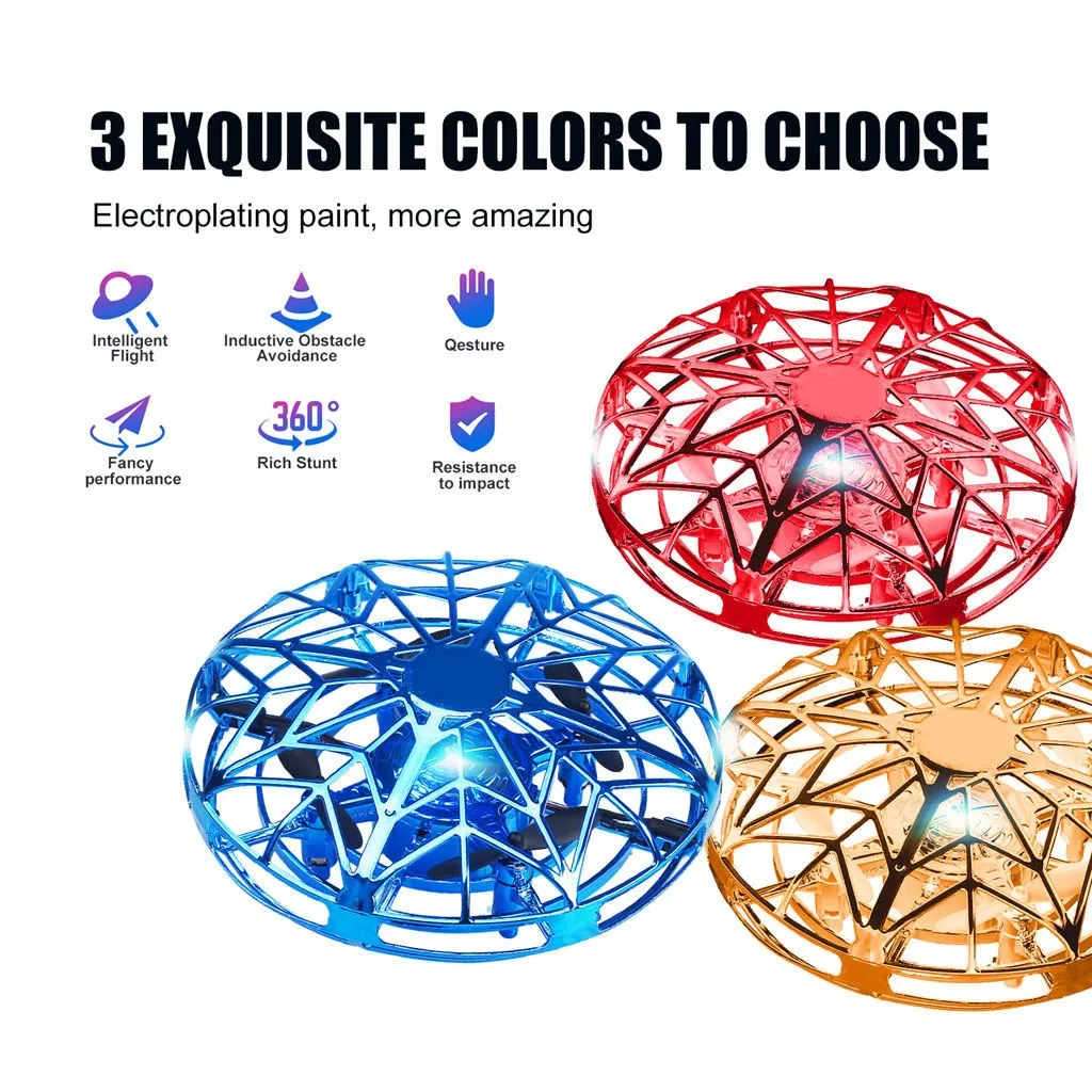 Intelligent Flight Drone 360 Degree Rich Boost Gesture Avoidance Mini Drone Kids Toy Fancy Performance Spinner Quadcopter T1