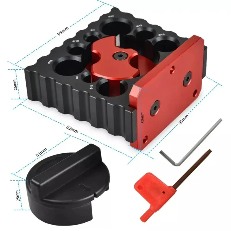 Woodworking electric drill cart round bar semi-automatic rotating blade head assisted multi aperture square bar