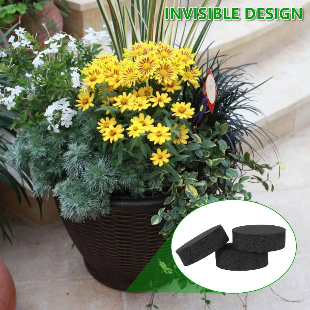 40Pcs Flower Plant Pot Feet Invisible Round Flowerpot Riser Stands Self-adhesive Non-slip Heavy Duty Flower Pot Pad for Balcony