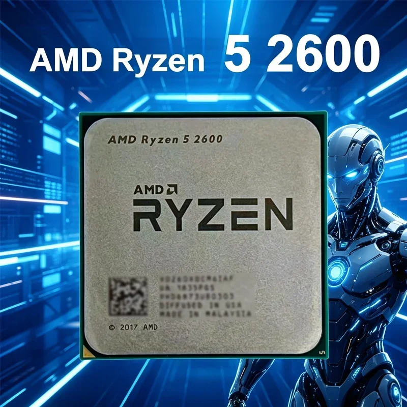 AMD Budget-friendly Ryzen 5 2600 Desktop Processor, 6 Core 12 Thread, 3.4GHz, AM4 Socket