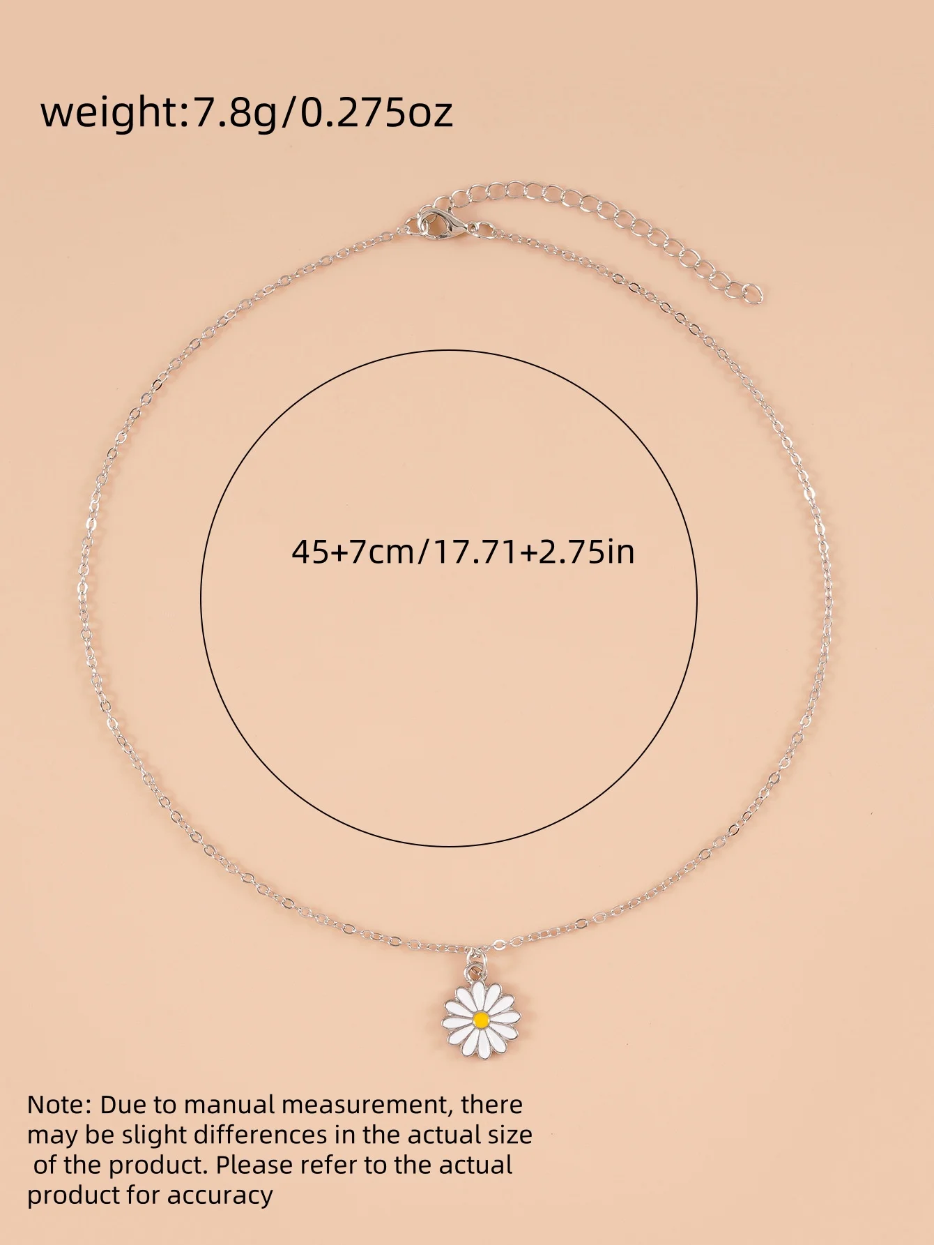 สร้อยคอจี้รูปดอกเดซี่สีเงินสำหรับผู้หญิงเครื่องประดับห่วงโซ่สำหรับงานแต่งงานเครื่องประดับงานเลี้ยงงานแต่งงานน่ารักของขวัญ