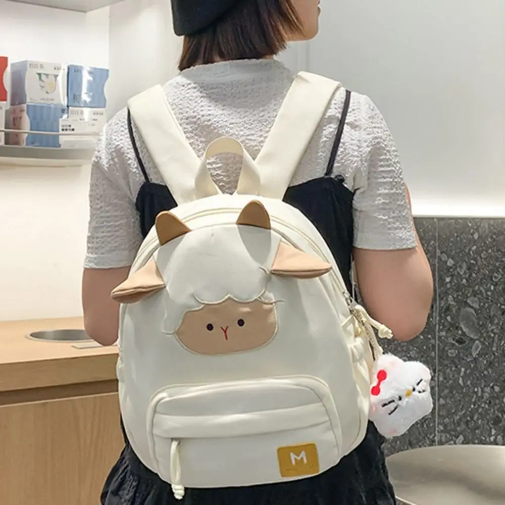 Casual Nylon Lamb Backpack Large Capacity Travel Backpack School Bag Laptop Backpack