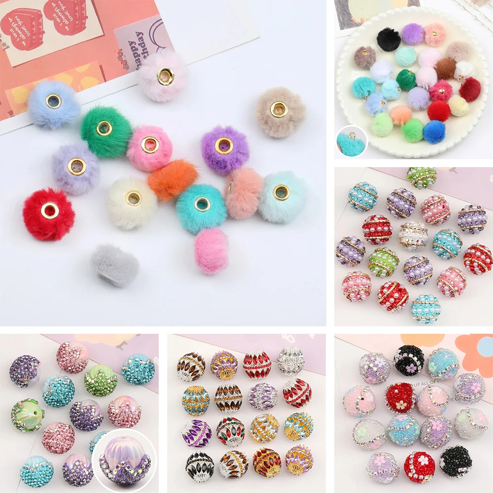 

Cordial Design DIY Fancy Beads/Round Shape/Rhinestone Effect/Polymer Clay Alloy Bead/Hand Made/Jewelry Findings & Components