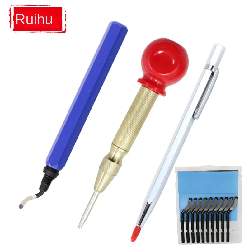 

Combination Set Deburring Scraper Punch Glass Tile Hatching Pen13PC