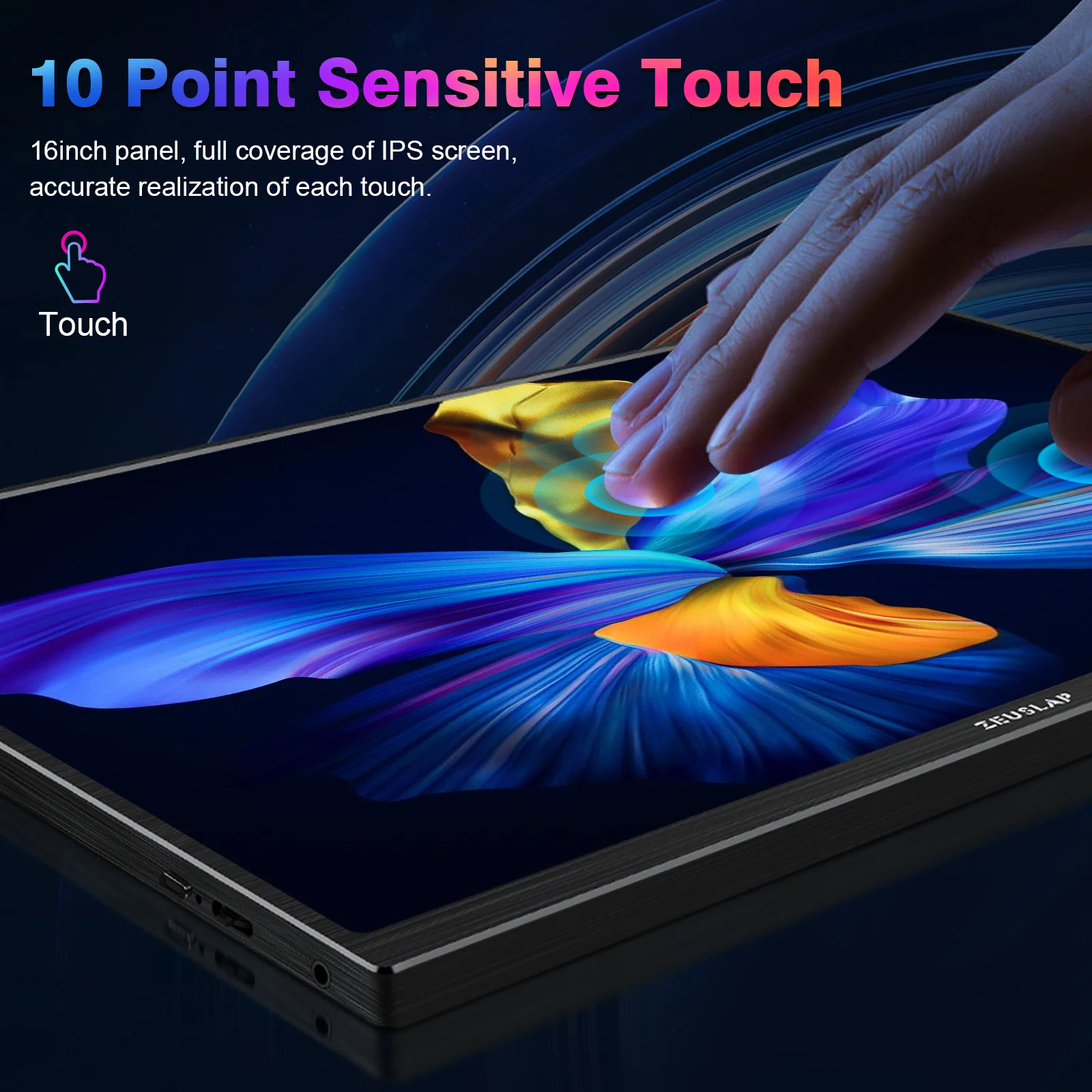Imagem -03 - Zeulsap 16 Tela Sensível ao Toque Monitor Portátil 100 Srgb 1200p Tela Ips Viagem Display para Steam Deck Laptop Switch Ps4 Ps5 Xbox