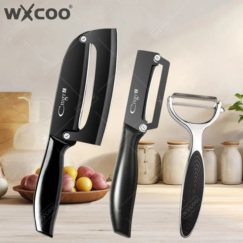 WXCOO Multi-Function Kitchen-Specific Peeler for Slicing Fruit and Vegetables Stainless Steel Kitchen Peeler with Steel Handle