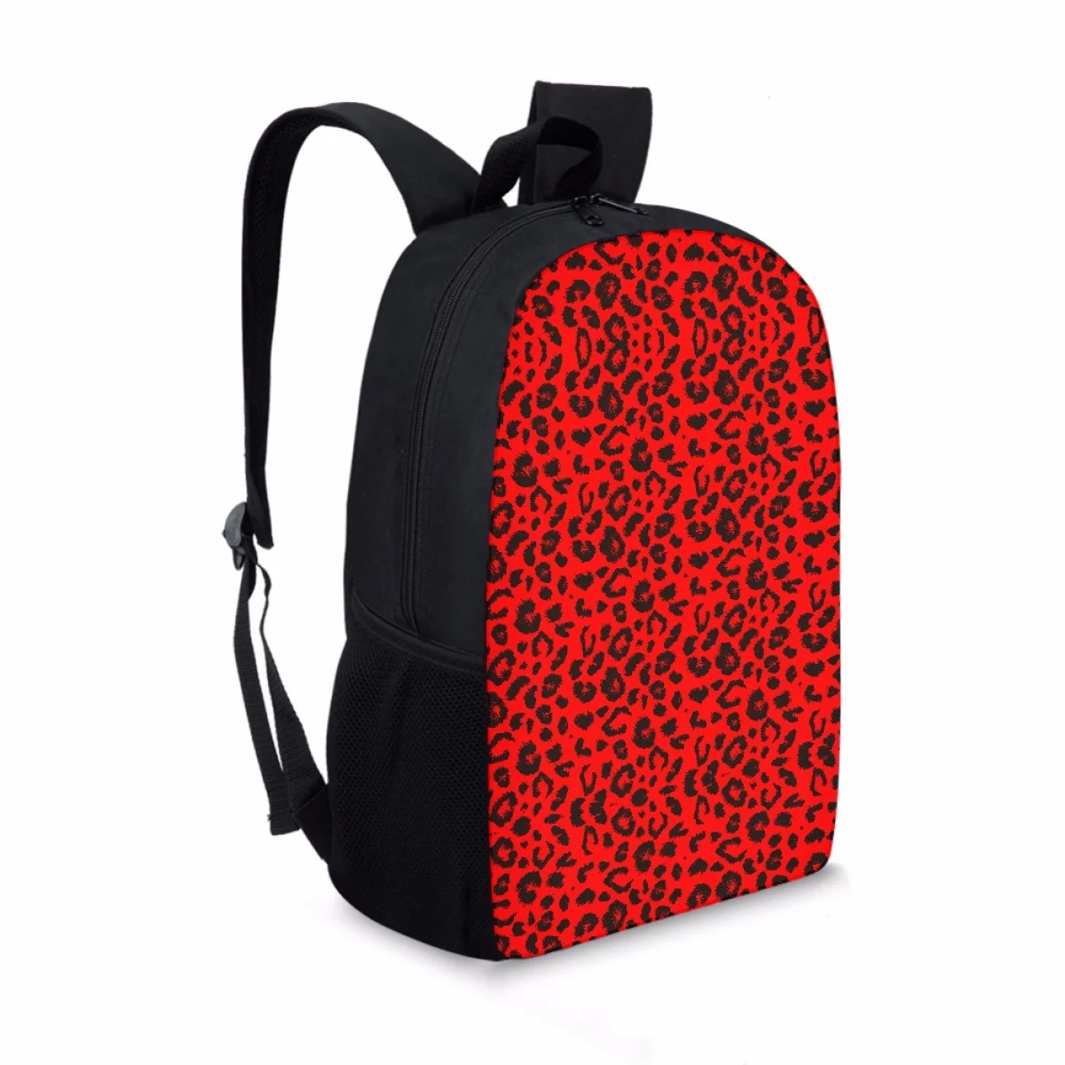 Mochilas escolares clásicas con estampado de leopardo rojo para niños y niñas, mochilas escolares de gran capacidad, 2023