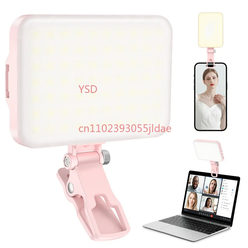 Pink mobile phone selfie filling light mini portable SLR camera to take pictures and videos beauty led pocket patch