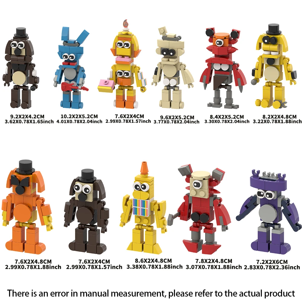 Horror Game Cartoon Ducks Foxy Rabbit Bear Action Figure Building Block Model Set Anime Brick Construction Toy For Kids Gift