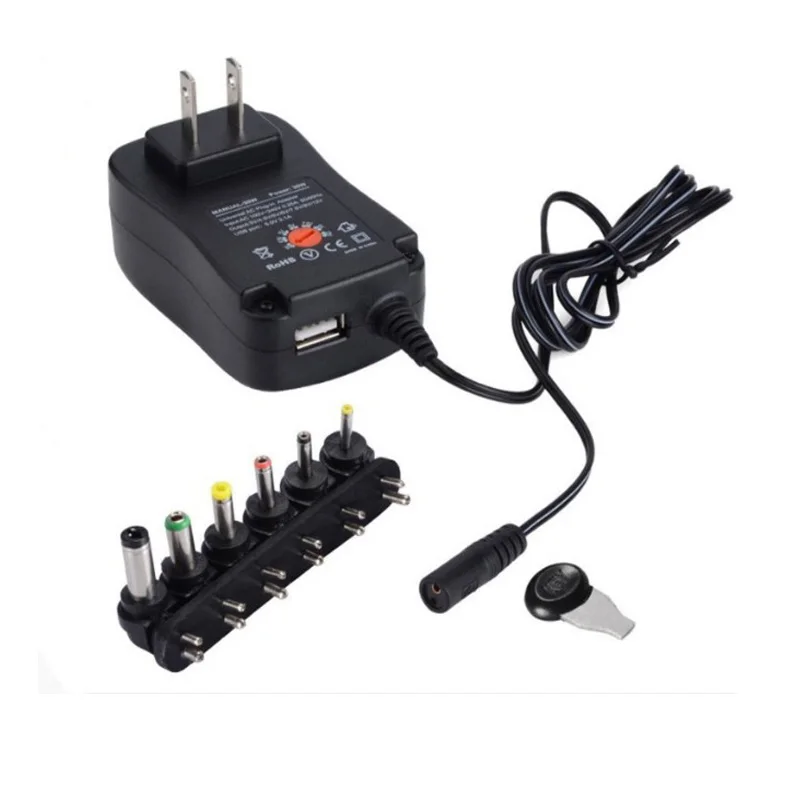 Gratis pengiriman AC 100-240 V adjustable power supply 3-12 V beralih 3 V 5 V 6 V 7.5 V 9 V 12 V power adapter