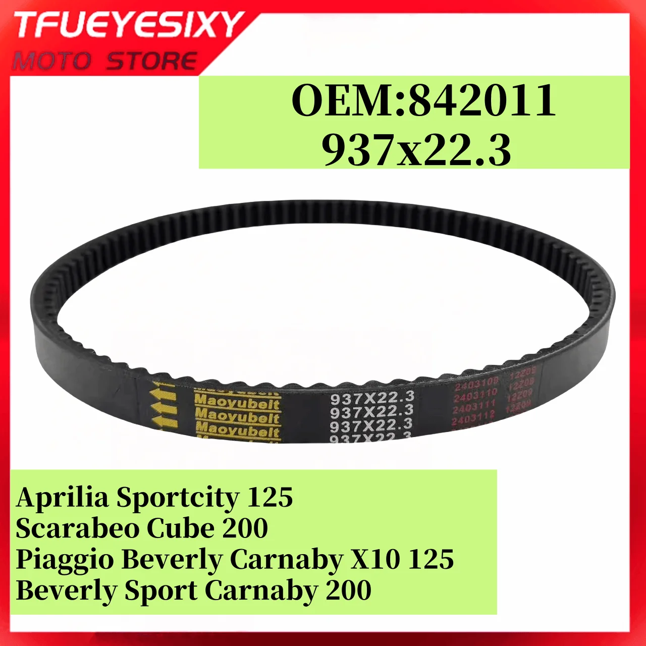 حزام محرك الدراجة النارية TFUEYESIXY 842011 لأبريليا سبورتسيتي 125 200 سكارابيو بيفرلي سبورت كارنابي 200 بيفرلي كارنابي 125